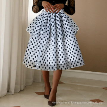 Black Lolita Polka Dot High Elastic Waist Cute Mesh Tutu Women Skirt